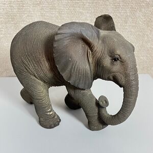 Elephant Figurine, Gray Tone, Collectible Decor, Realistic Detail, Home‎ Decor